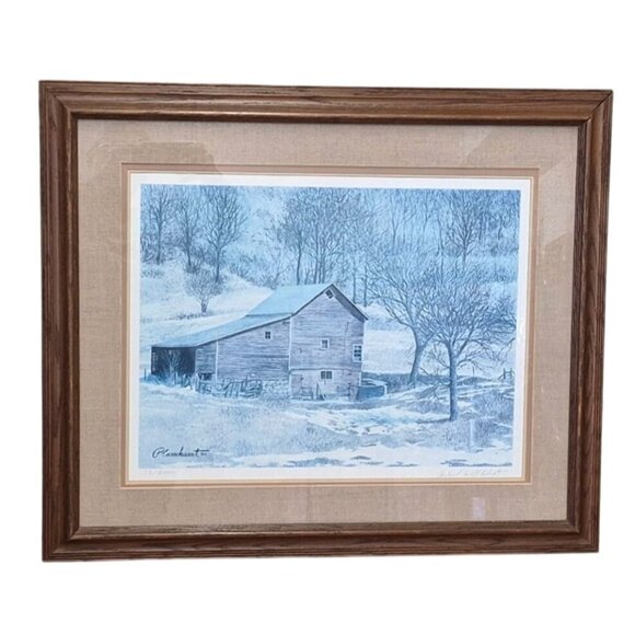 Plascheart Other - Vintage Winter Barn Print by Richard W Plasschaert Signed Numbered